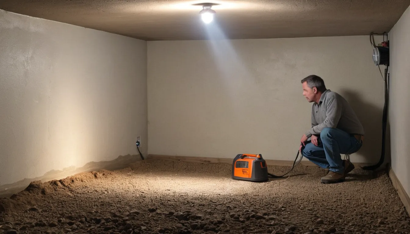 Provider inspecting a basement wall for pests in a Fairfield home